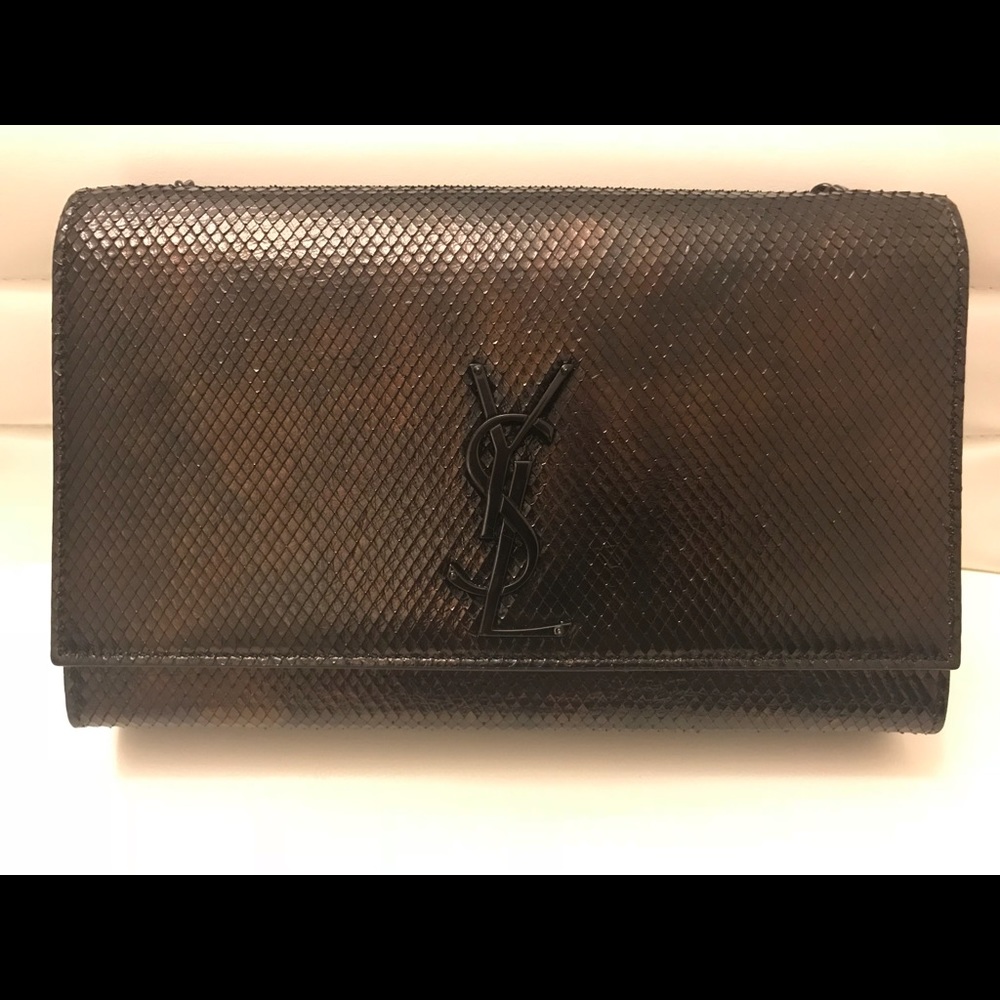 Saint Laurent Medium Kate Embossed Snakeskin